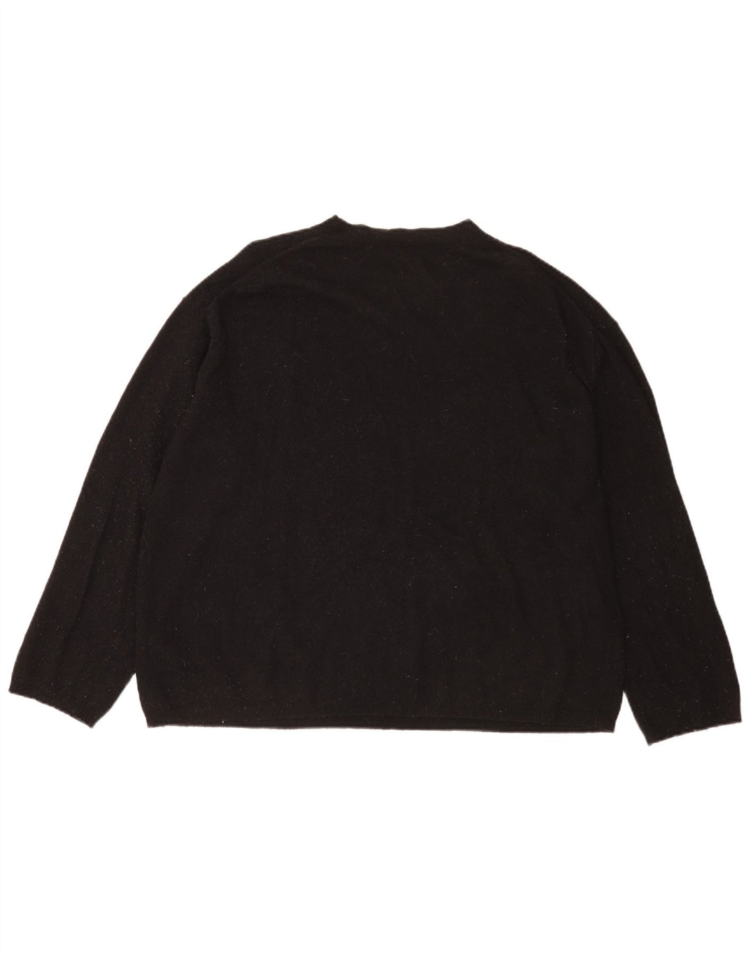 Zara Mujer Jersey De Cuello Redondo De Gran Tamaño UK 40 Lana Negra Mediana