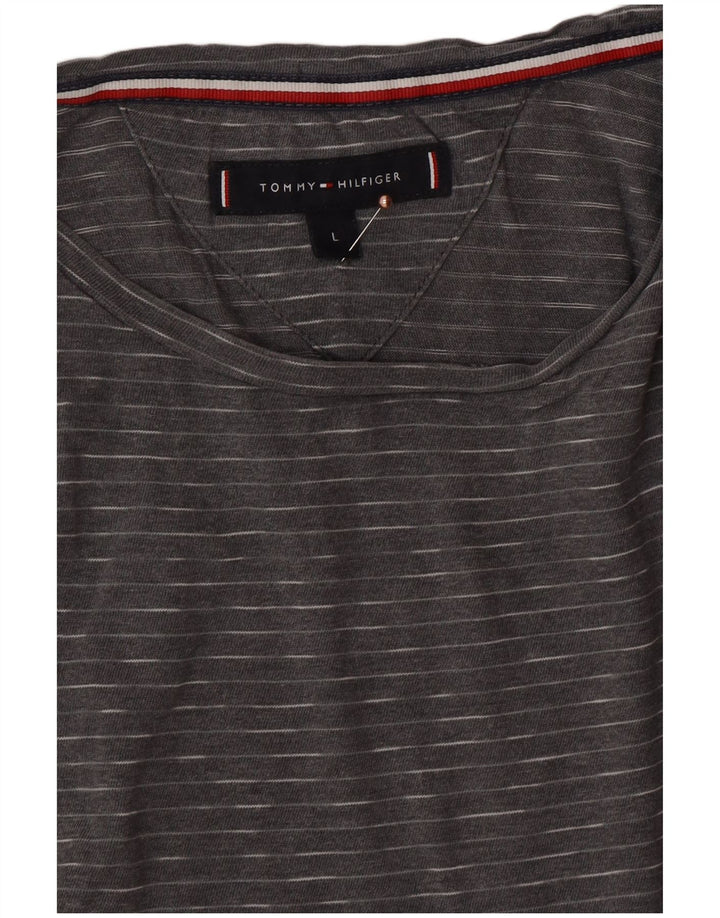 TOMMY HILFIGER Camiseta para hombre Top Large Grey Pinstripe