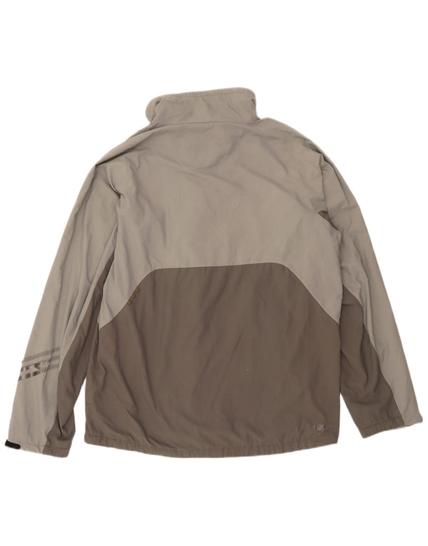 Adidas Chaqueta impermeable para hombre UK 40 Large Gris Colorblock Nylon