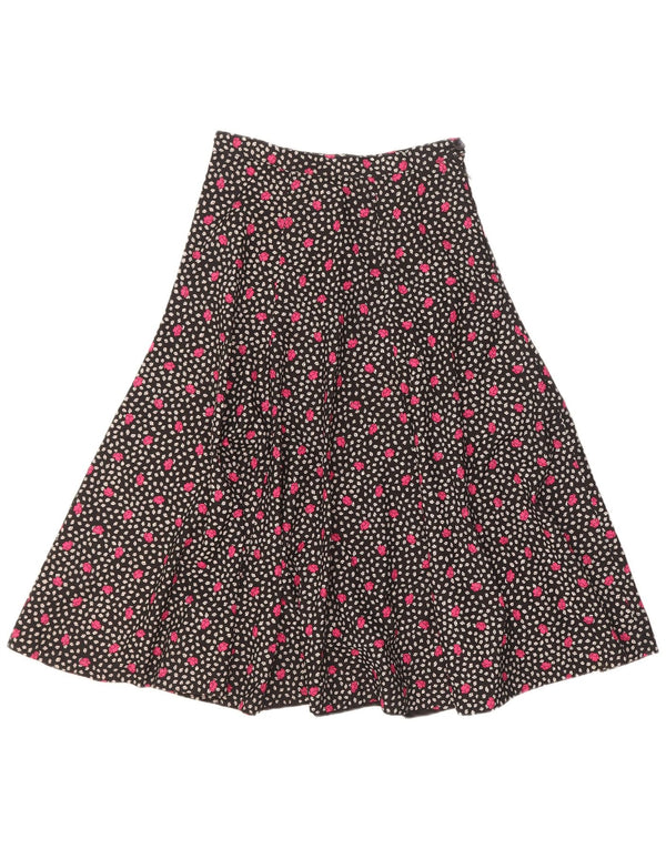 Falda acampanada vintage para mujer W25 XS negro floral