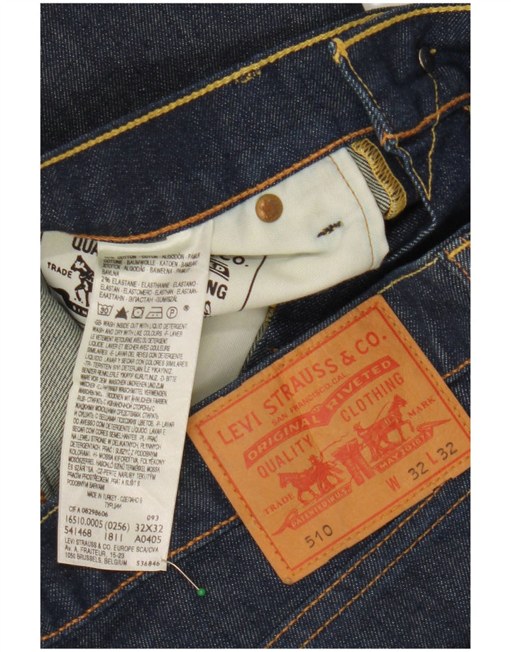 LEVI'S Vaqueros pitillo 510 para hombre W32 L28 Algodón azul marino