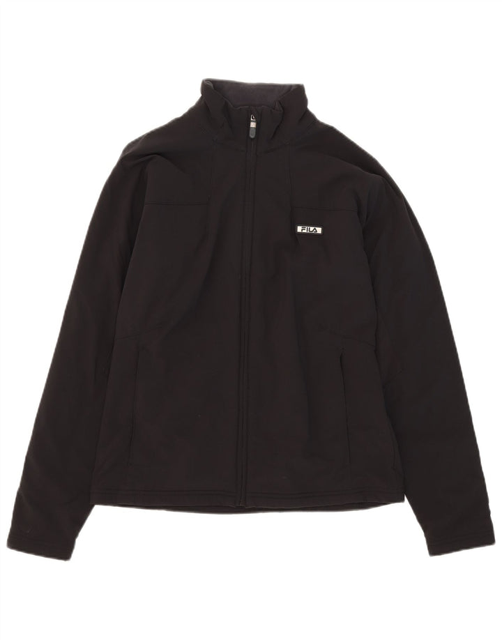 Fila - Chaqueta de chándal para mujer, talla 40, talla grande, nailon negro