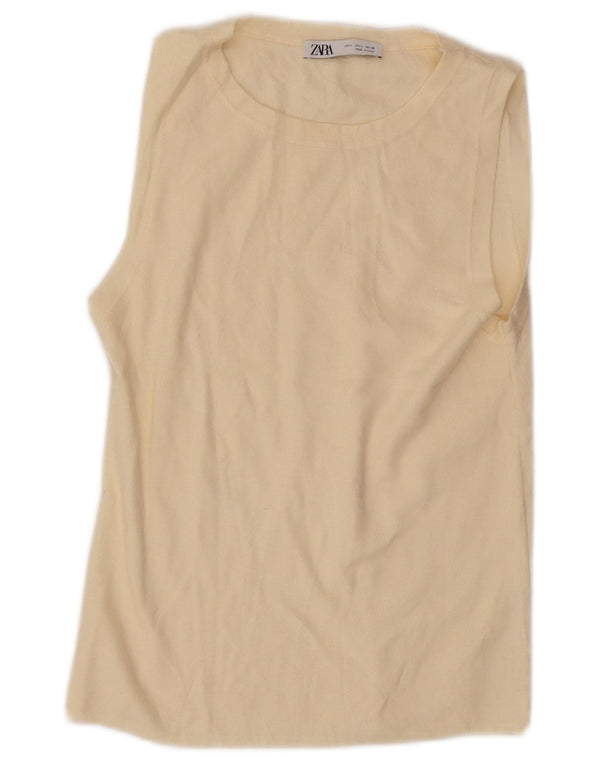 Zara Mujer Chaleco Top UK 40 Large Off White
