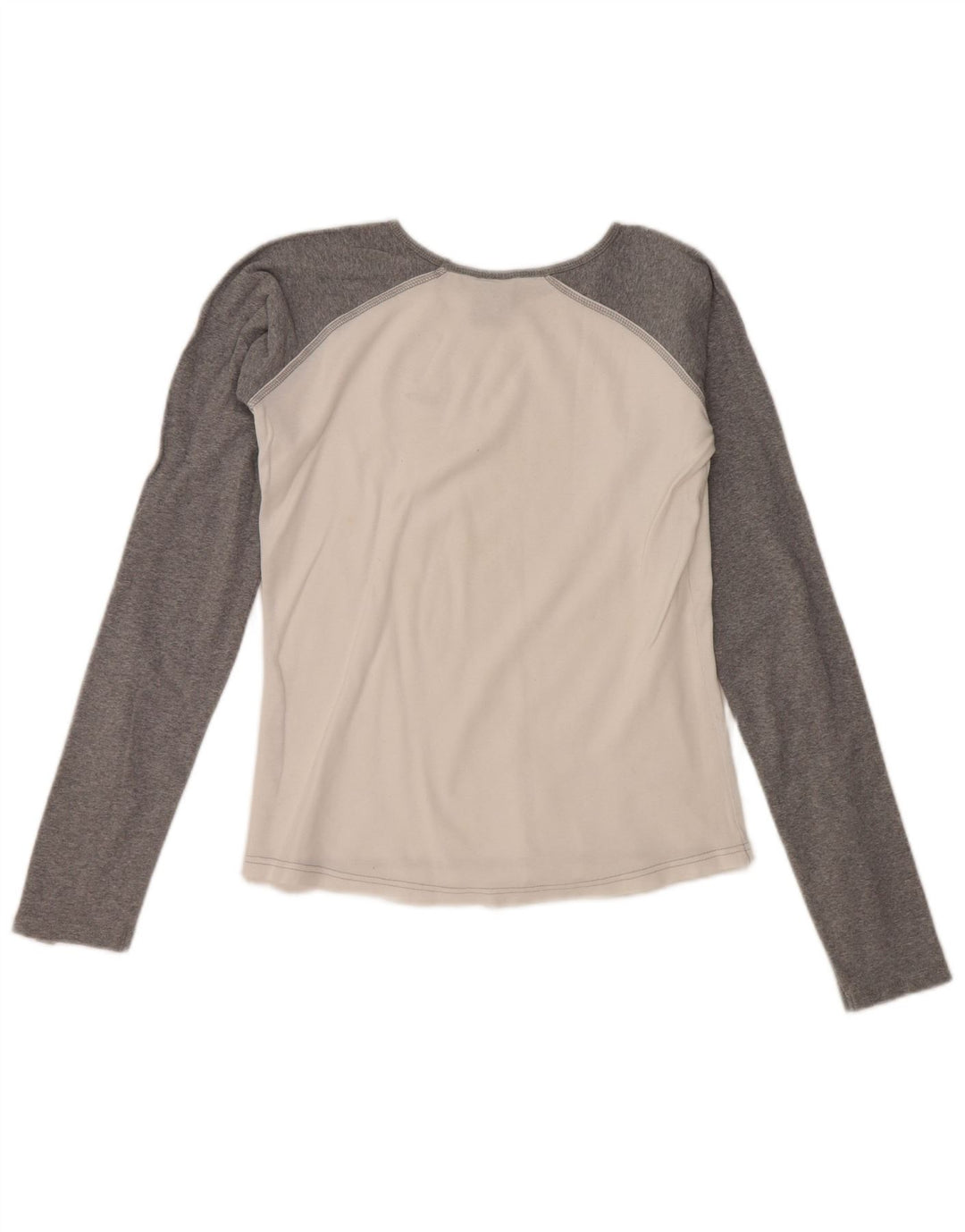 NIKE Camiseta de manga larga para mujer UK 10/12 Medium White Colourblock