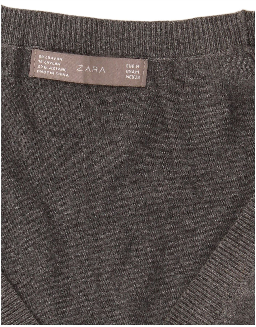 Zara Mujer Cárdigan Suéter UK 12 Rayón Gris Medio