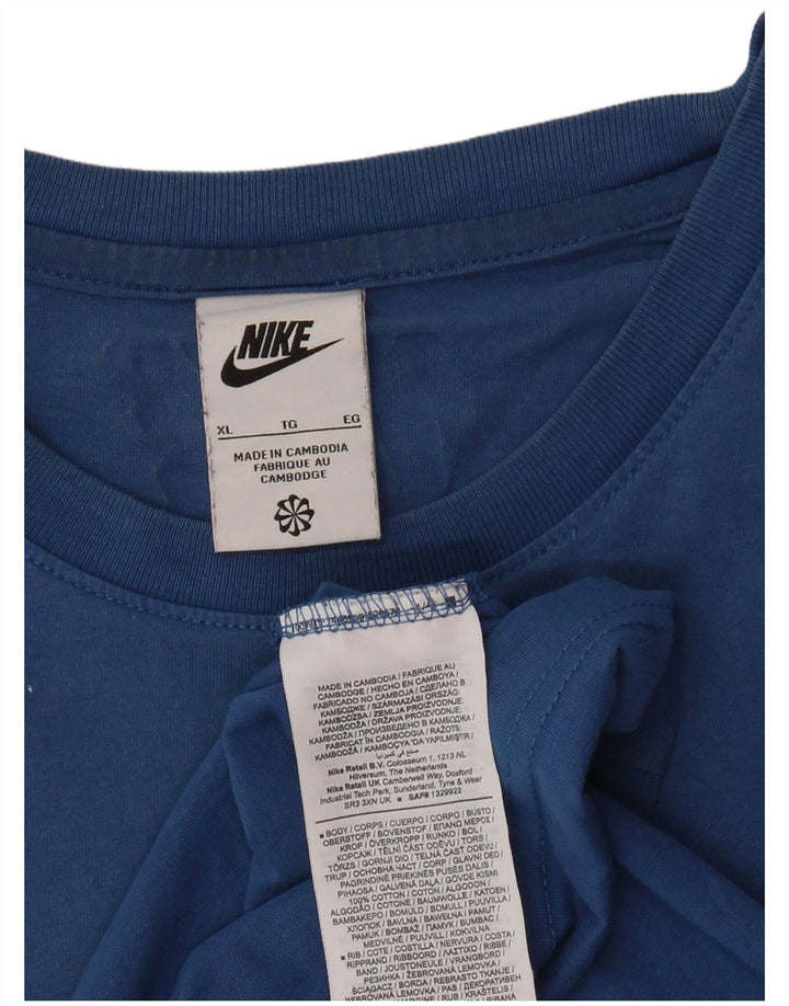 NIKE Camiseta gráfica para hombre Top XL Algodón azul