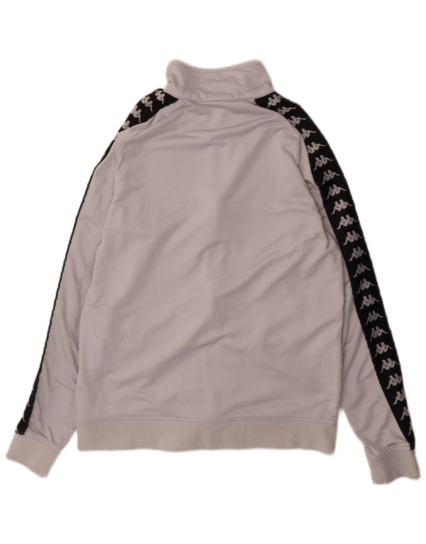 Kappa Chaqueta superior de chándal con gráfico para mujer UK 46 Large Grey Colourblock