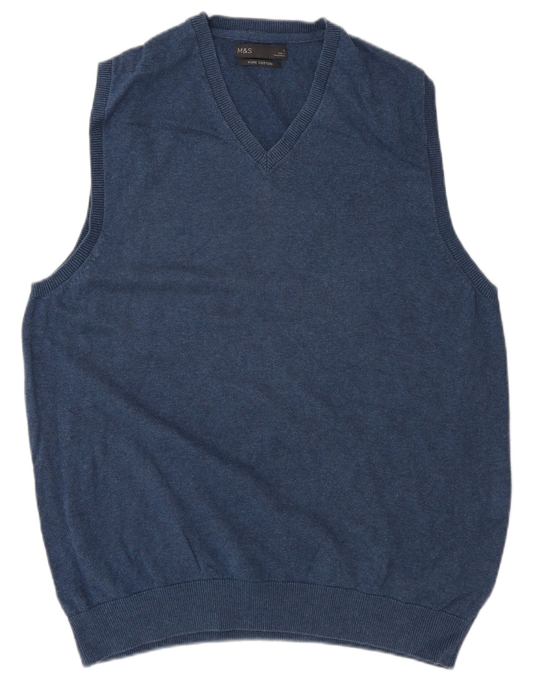 Marks & Spencer - Camiseta sin mangas para hombre, talla grande, algodón azul marino
