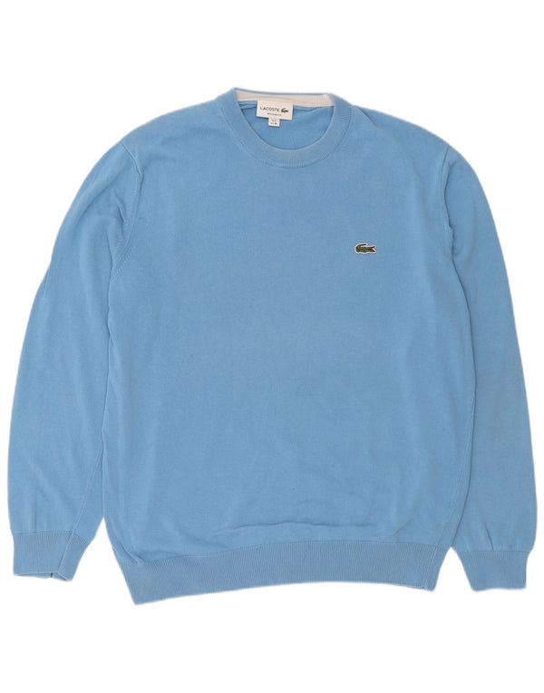 Lacoste - Jersey de cuello redondo para hombre, ajuste regular, talla 6 XL, algodón azul