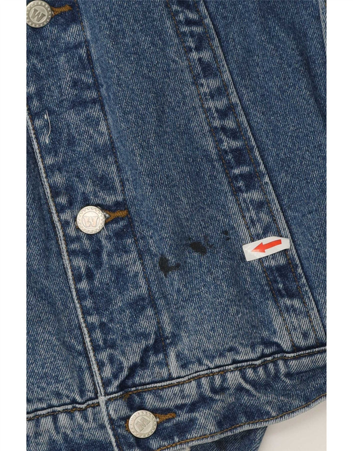 Vintage hombres chaqueta de mezclilla Reino Unido 42 XL algodón azul