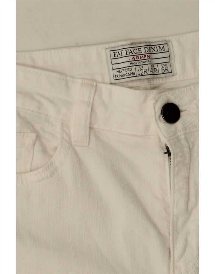Vaqueros Capri para Mujer Fat Face UK 12 Medium W28 L20 Algodón Blanco