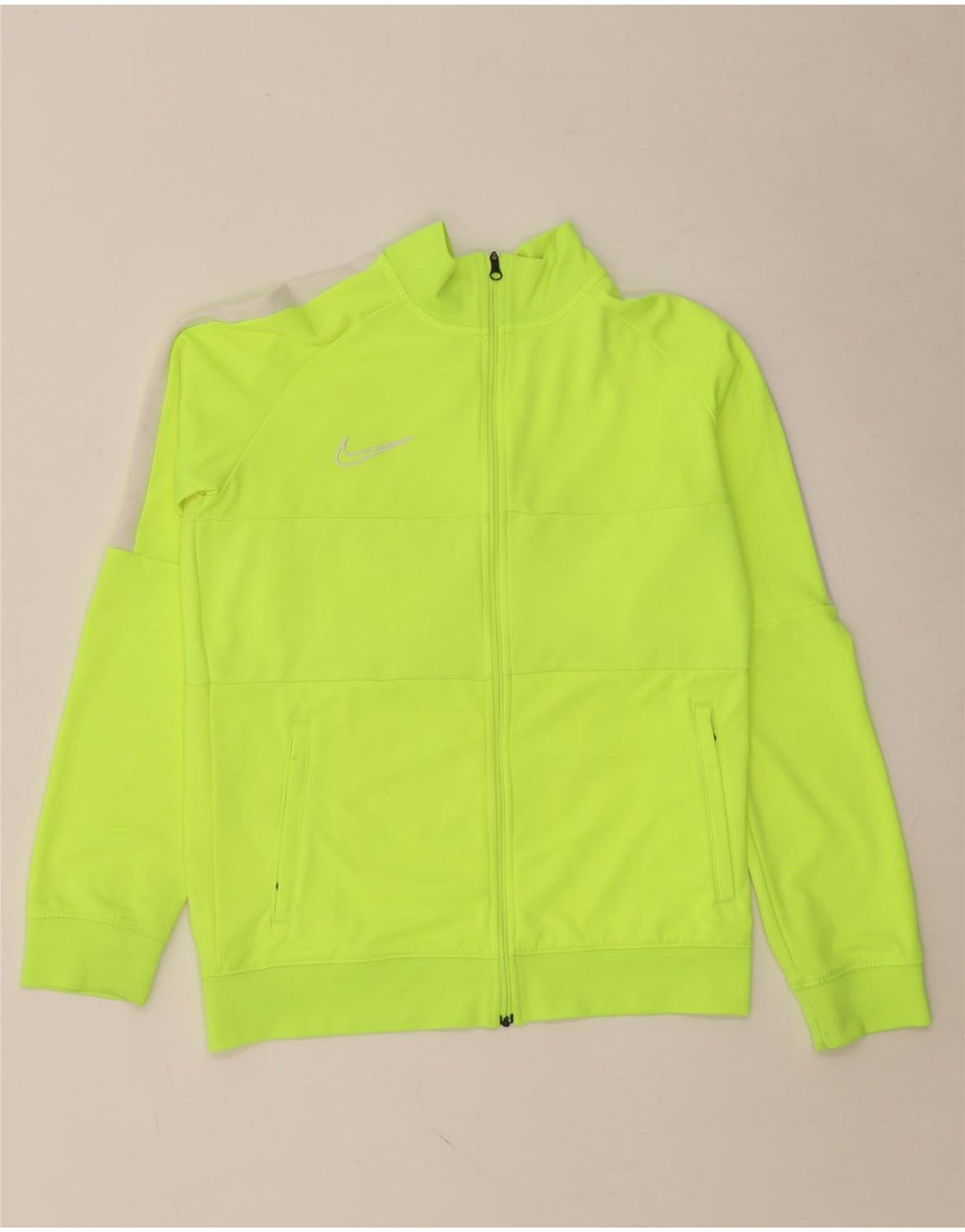 NIKE Boys Dri Fit Chándal Top Chaqueta 13-14 años XL Verde Colorblock