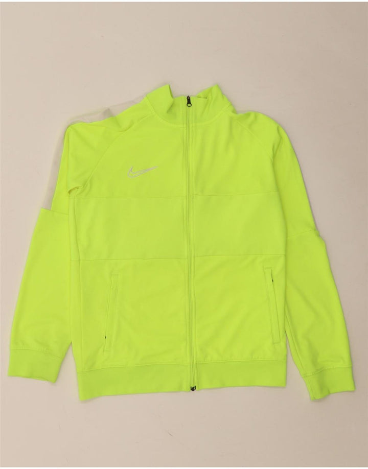 NIKE Boys Dri Fit Chándal Top Chaqueta 13-14 años XL Verde Colorblock