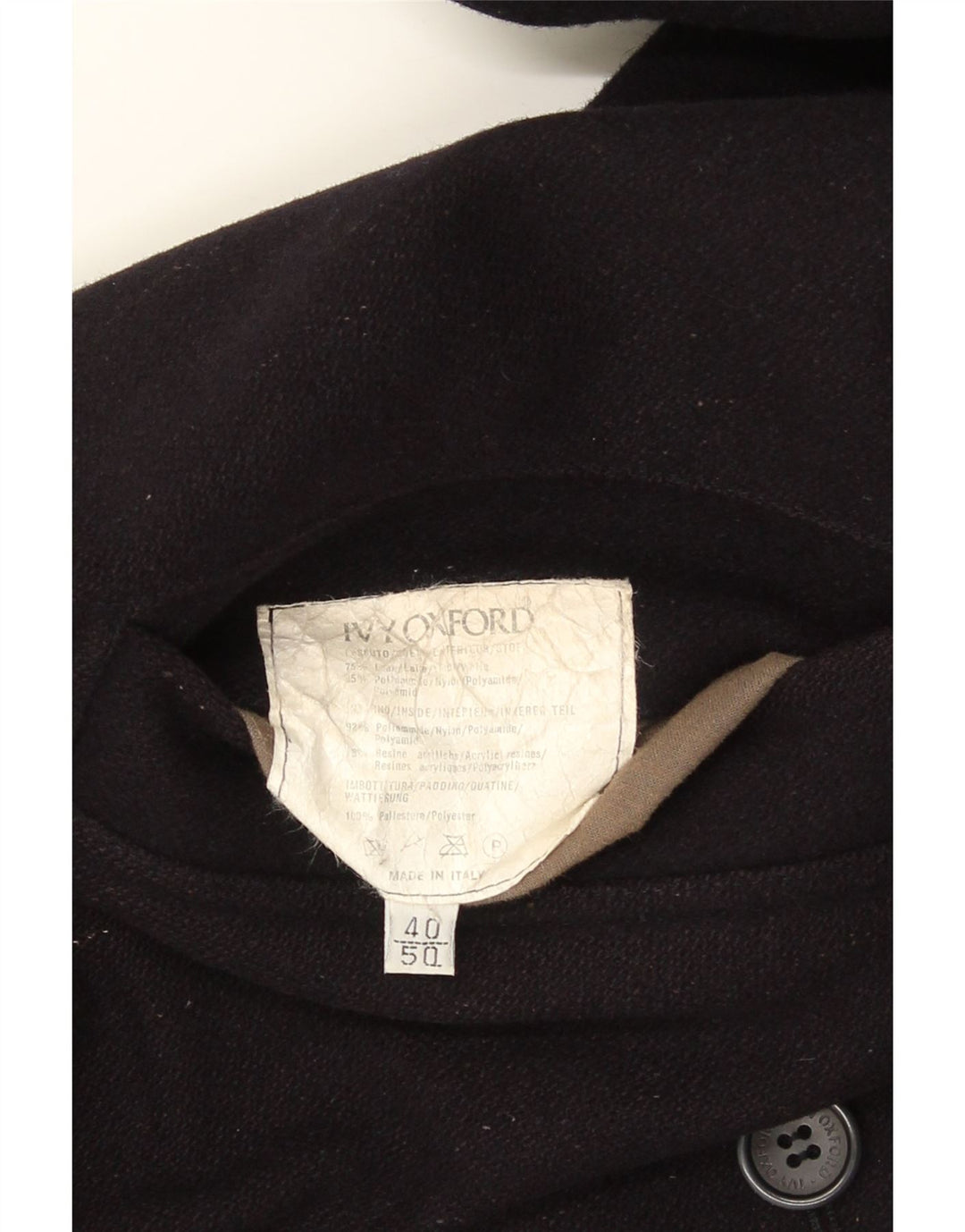 Ivy Oxford Chaqueta reversible para hombre UK 40 Large Lana azul marino