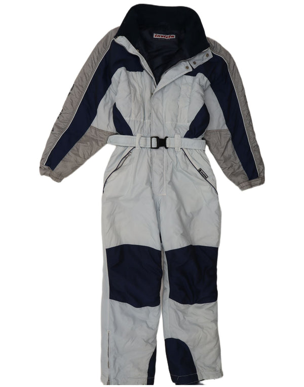 Invicta Boys Hooded Ski Jumpsuit 13-14 Years Blue Colourblock Polyamide