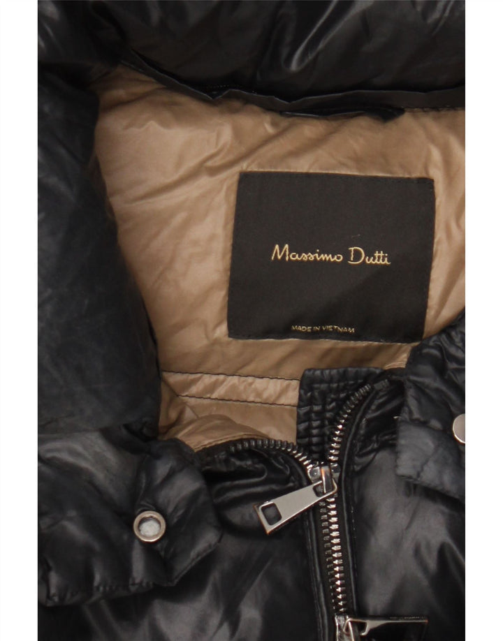 Massimo Dutti Chaqueta Acolchada Extragrande Mujer UK 40 Small Nylon Negro