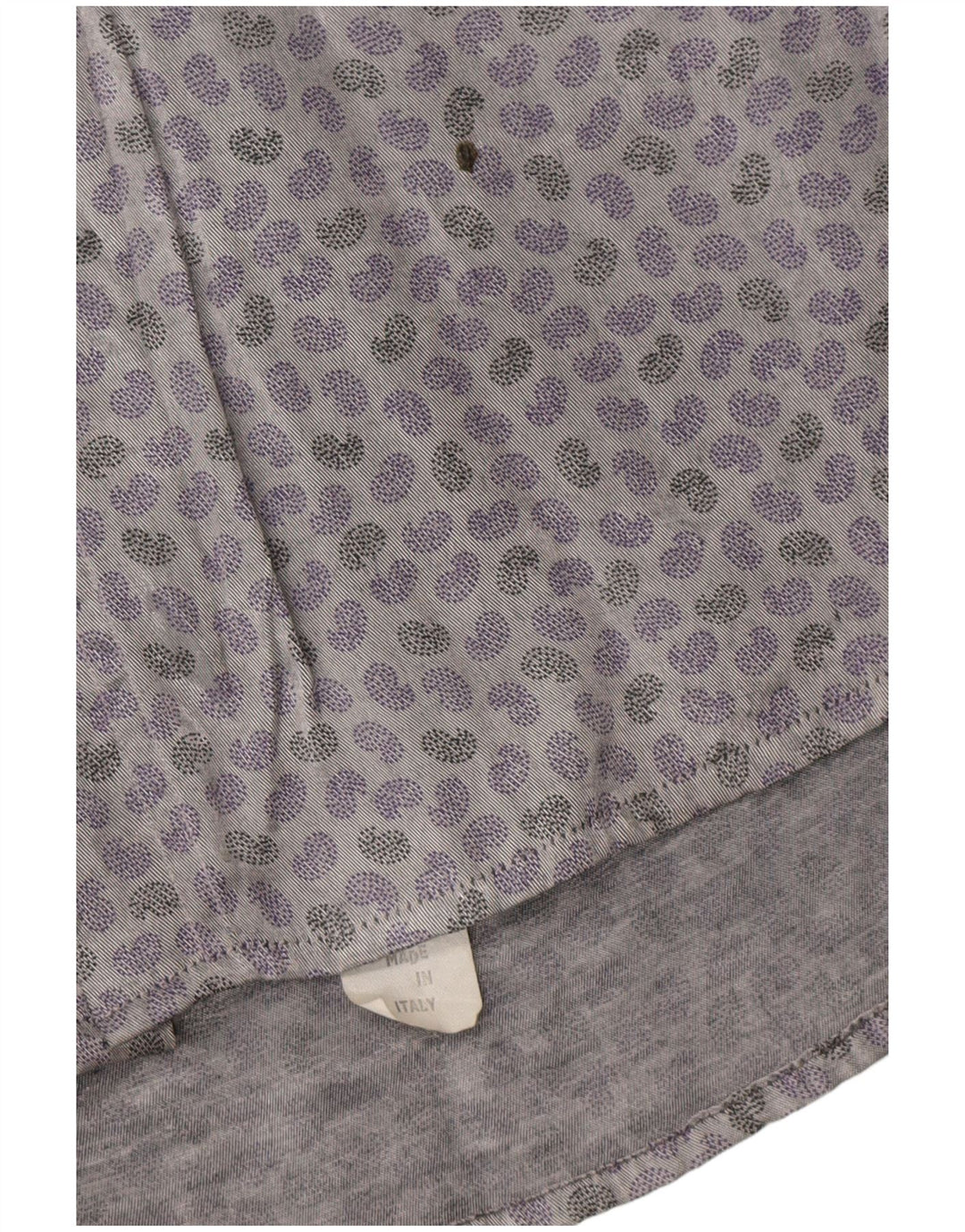 Camisa vintage para hombre Acetato de Paisley gris medio