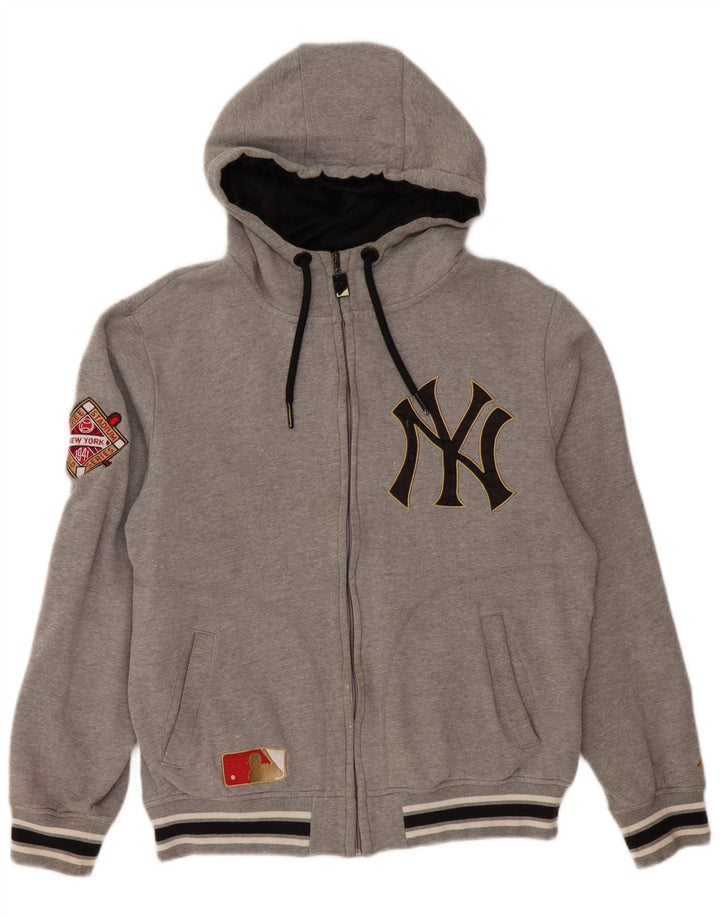 MAJESTIC Suéter con capucha y cremallera de los New York Yankees para mujer UK 14 Gris medio