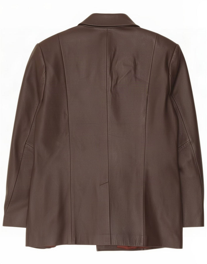 Steilmann Chaqueta Blazer de Cuero con 4 Botones para Mujer UK 42 Marrón Medio