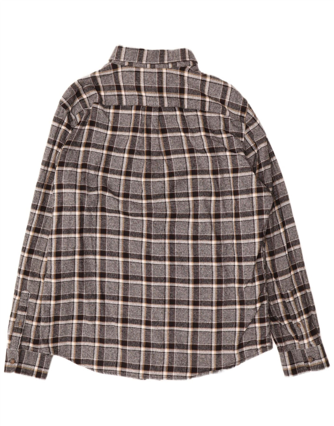 Marks & Spencer Camisa de franela para hombre Algodón a cuadros grises grandes