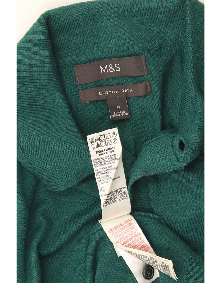 Marks & Spencer Jersey tipo polo para hombre de algodón verde medio