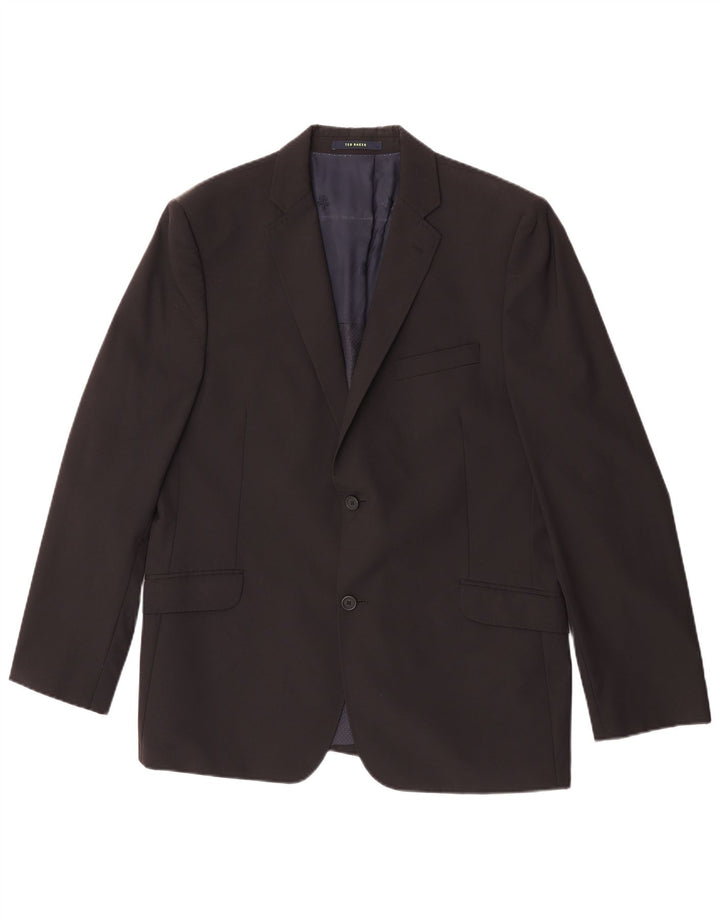 Ted Baker Chaqueta tipo blazer de 2 botones para hombre UK 44 2XL Lana negra
