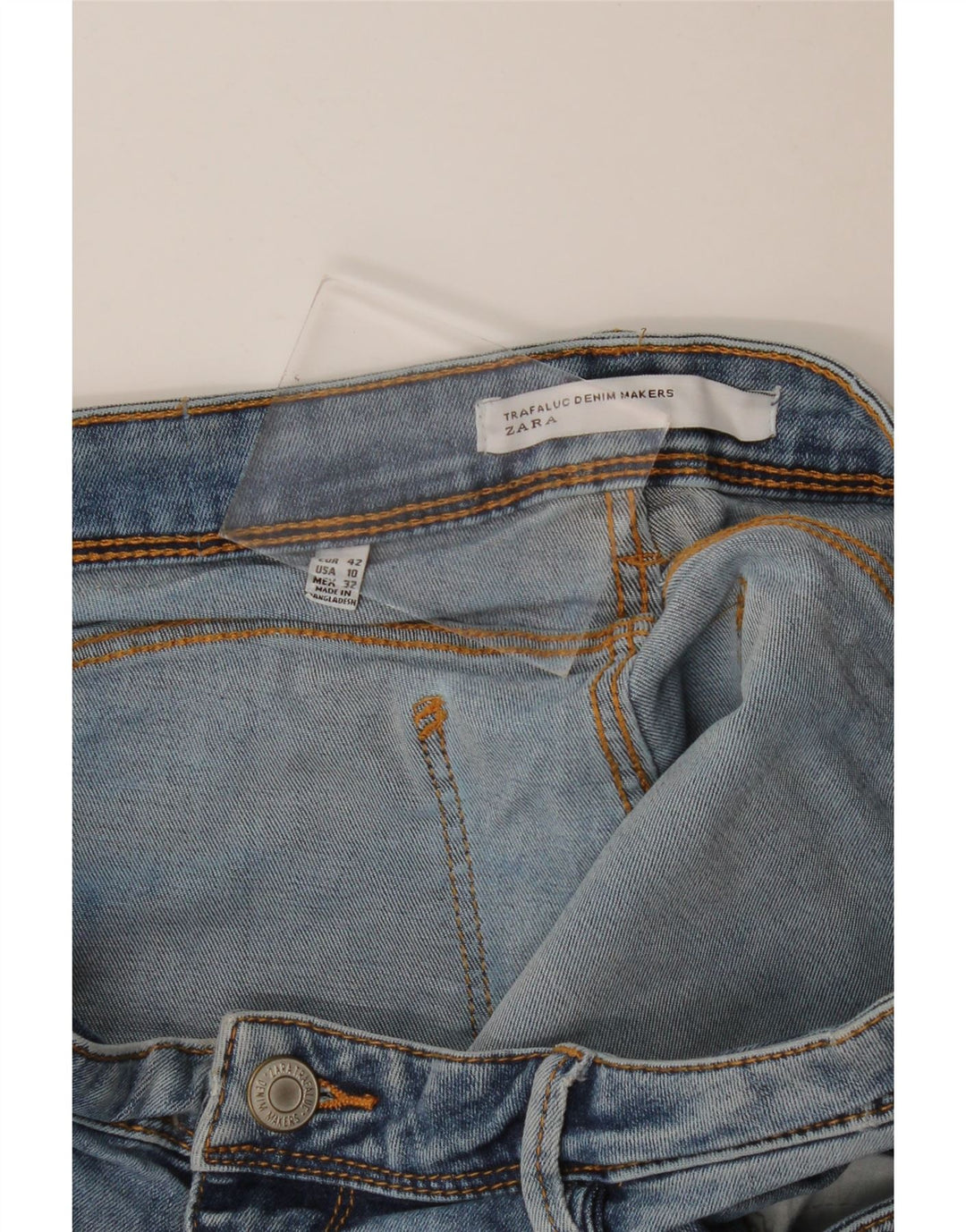 Zara Mujer Denim Hot Pants EU 42 Large W32 Azul