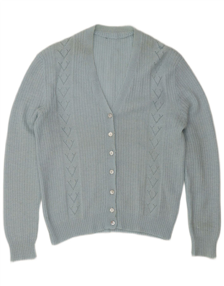Vintage mujer Cardigan suéter Reino Unido 14 grande azul clásico
