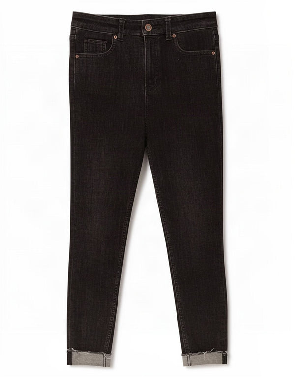 Marks & Spencer Jeans Ajustados The Ivy Crop para Mujer UK 10 Small W28 L24 Negro