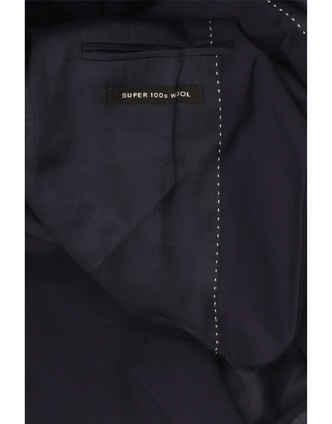 Dkny Chaqueta tipo blazer de 2 botones para hombre, corte entallado, lana azul marino mediana, Reino Unido 38