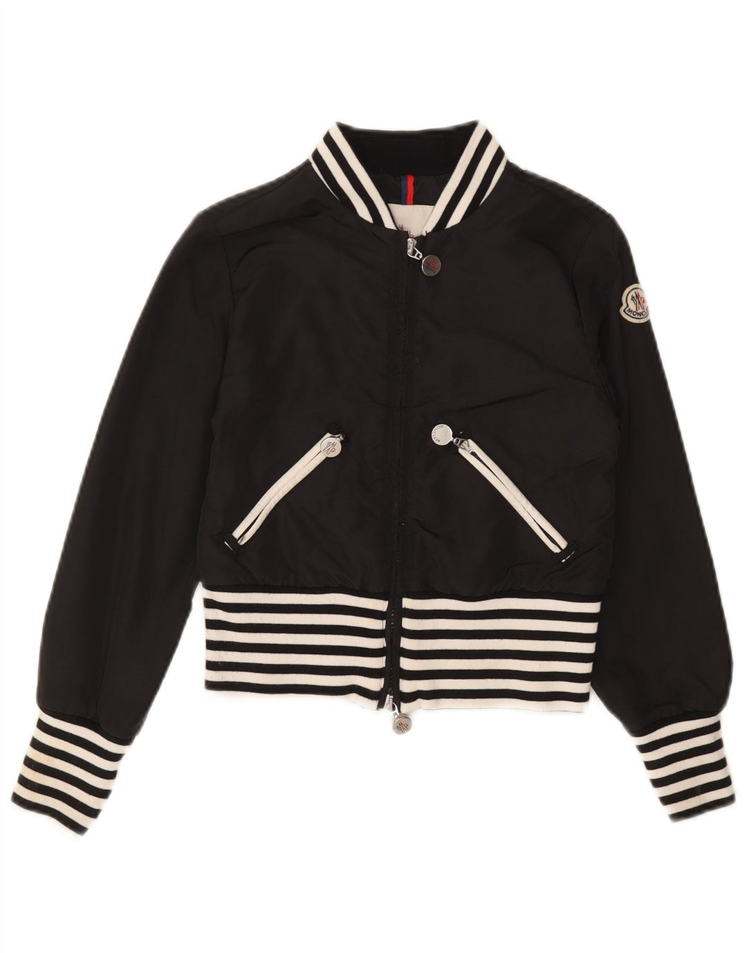 Moncler Cazadora Bomber Corta para Niña 9-10 Años Poliamida A Rayas Negro