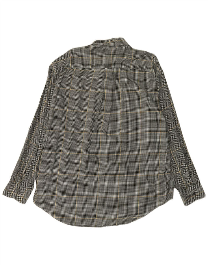 Nautica Camisa de franela para hombre XL Algodón a cuadros gris