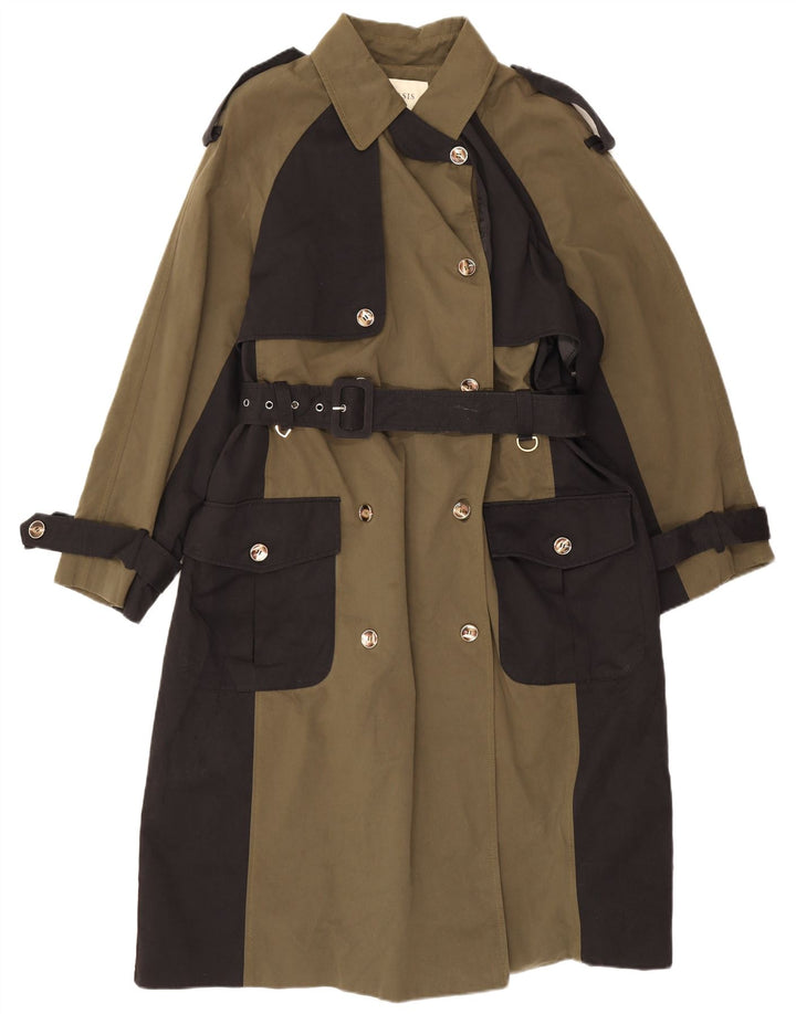 Gabardina extragrande para mujer Oasis UK 40 Small Caqui Colorblock Poliéster