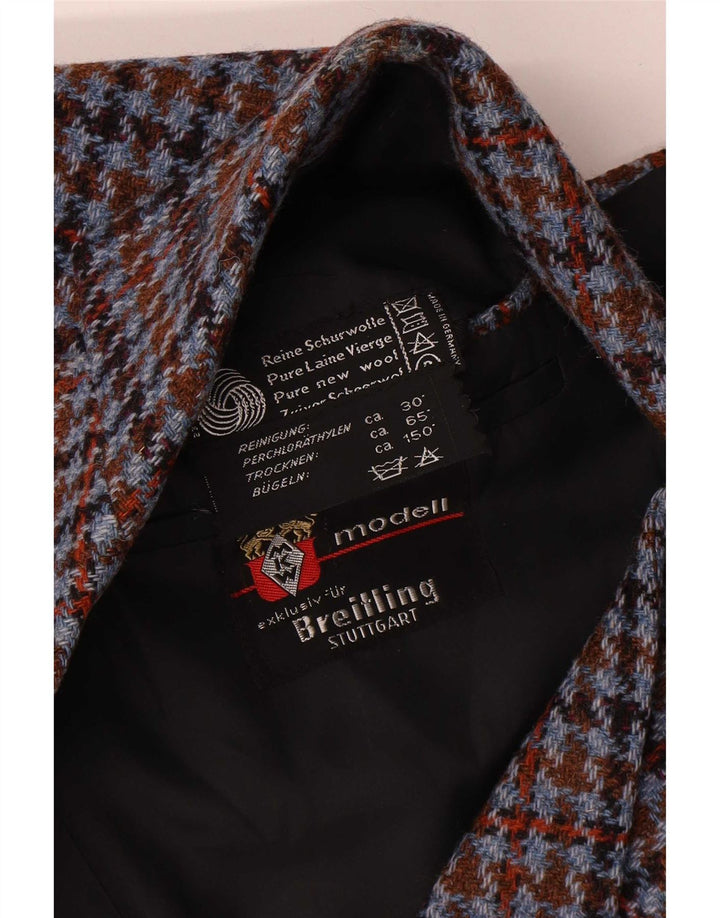 Breilling Chaqueta tipo blazer de 3 botones para hombre Reino Unido 40 Grande Pata de gallo multicolor