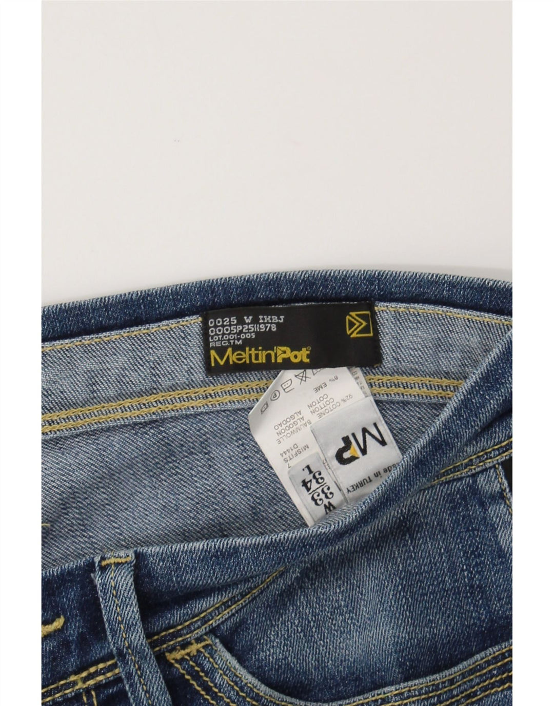 MELTIN' POT Womens Slim Jeans W33 L28 Blue Cotton Vintage Meltin' Pot and Second-Hand Meltin' Pot from Messina Hembry 