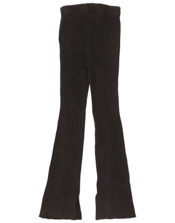 Zara Mujer Leggings Acampanados Reino Unido 8 Pequeño Algodón Gris