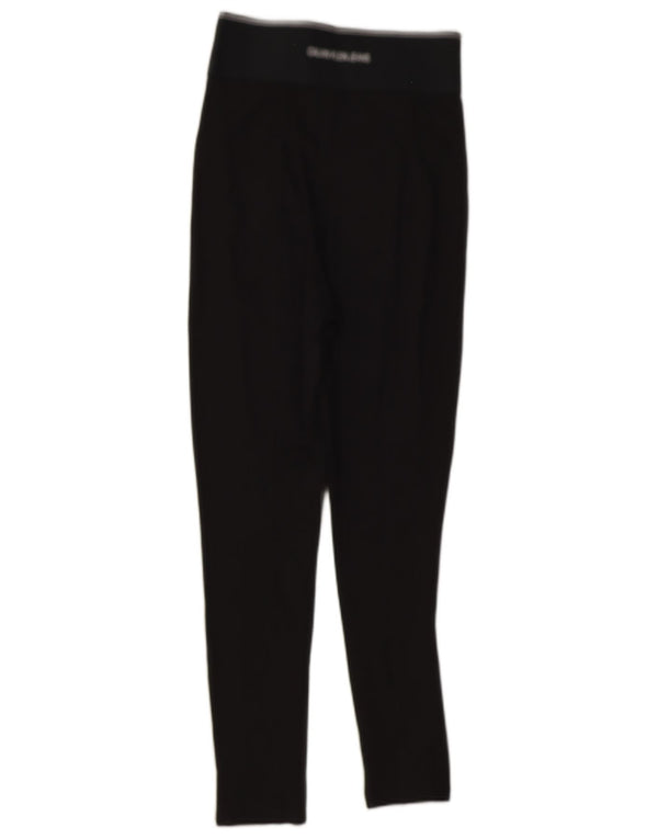 Calvin Klein Leggings gráficos para mujer UK 8 Small Viscosa negra