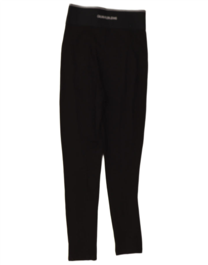 Calvin Klein Leggings gráficos para mujer UK 8 Small Viscosa negra