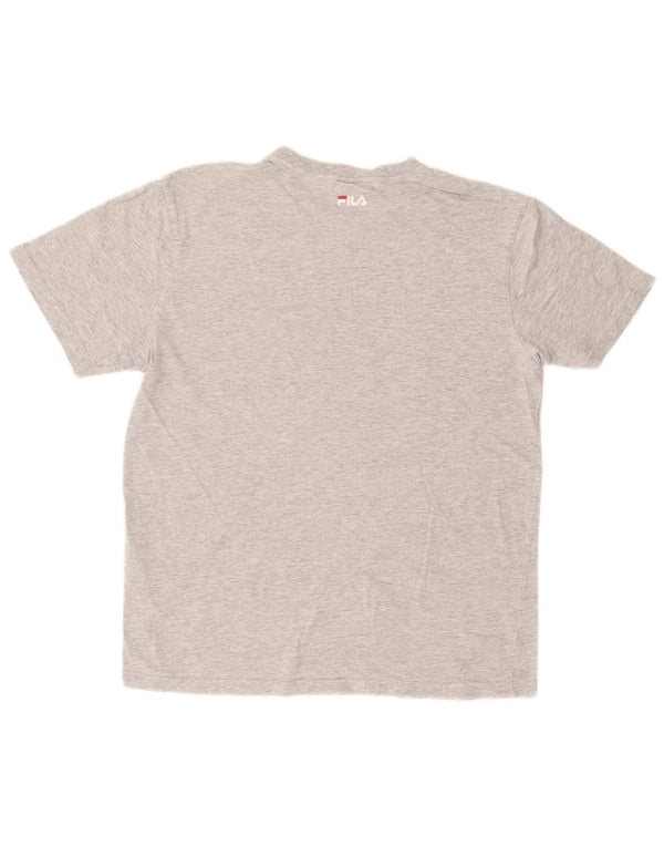 Fila Camiseta gráfica para hombre Top de algodón gris medio