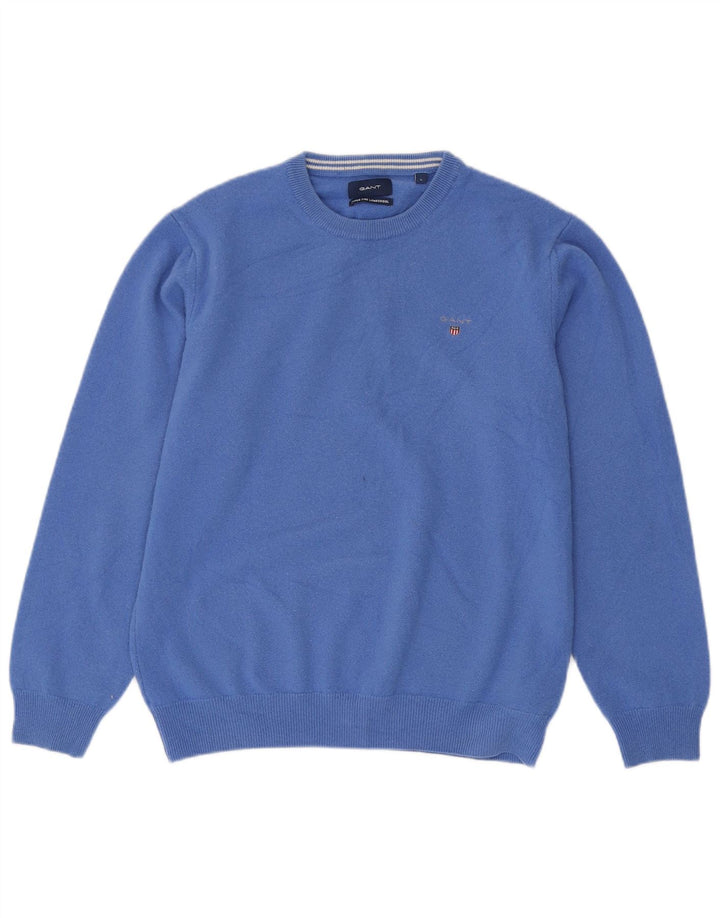 GANT Jersey De Cuello Redondo Para Hombre Jersey De Lana Azul Grande