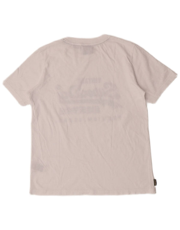 Superdry Camiseta gráfica para mujer Top UK 10 Small White Cotton