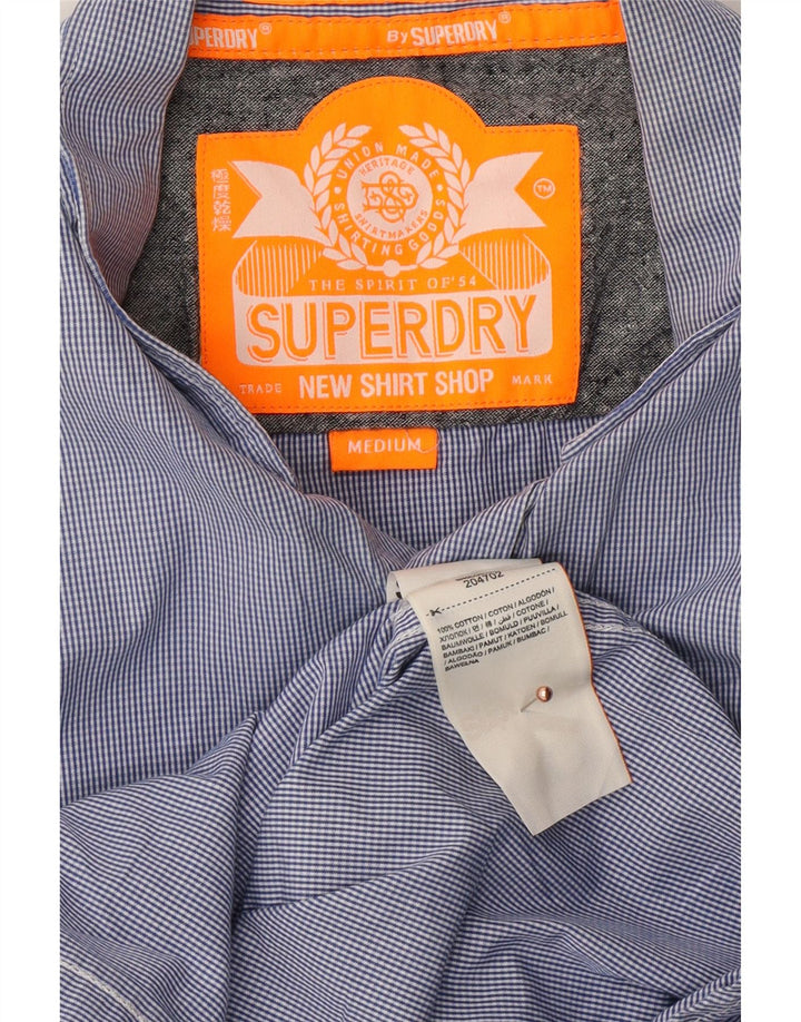 Camisa SUPERDRY Hombre Algodón Vichy Azul Medio