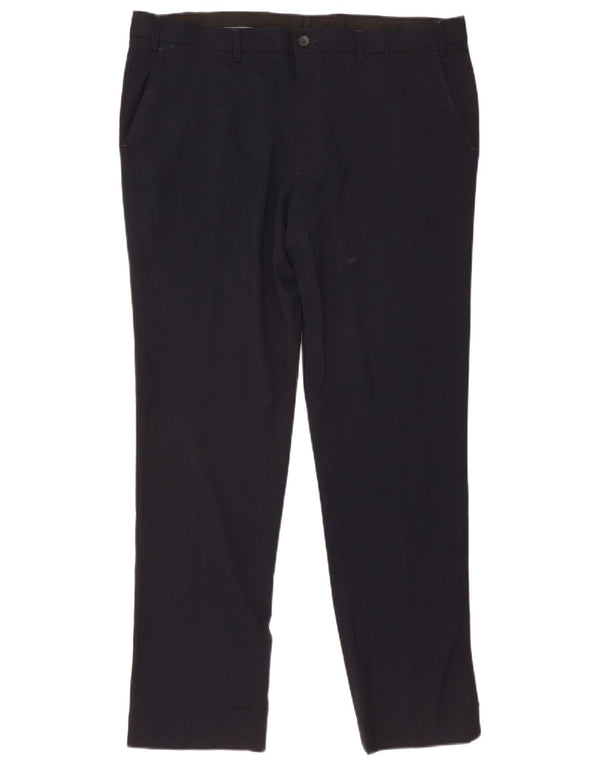 Marks & Spencer Pantalones chinos ajustados para hombre W40 L33 Poliéster azul marino