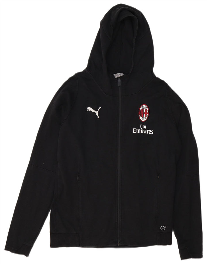 PUMA Suéter con capucha y cremallera gráfica del AC Milan para hombre Algodón negro mediano