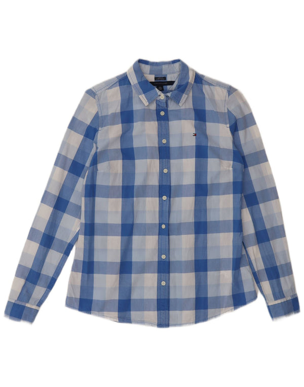 Tommy Hilfiger Camisa de corte clásico para mujer UK 6 XS Blue Check Cotton Classic