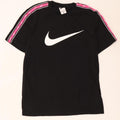 Nike Camiseta gráfica para hombre Top mediano negro de algodón con bloques de color