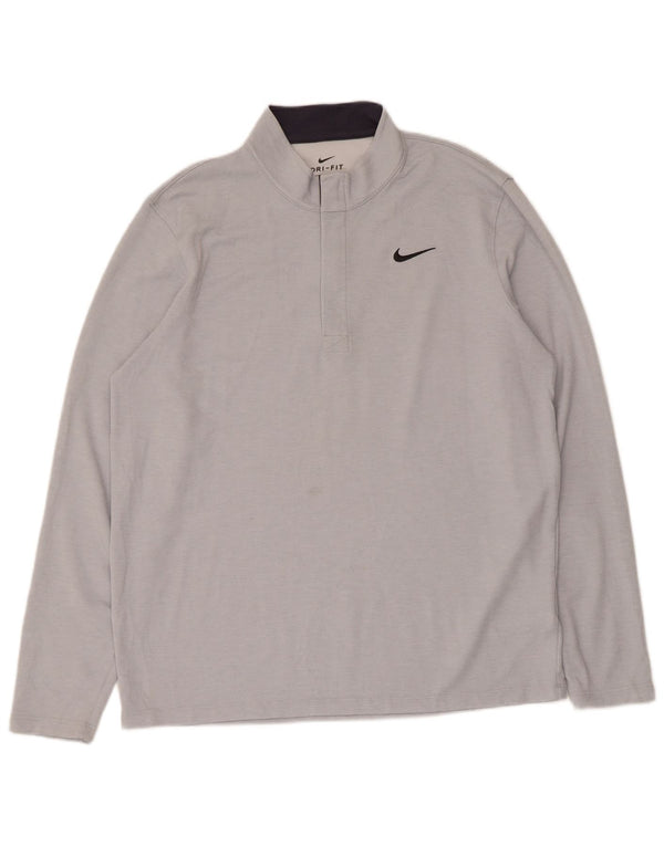Nike Dri Fit - Chándal estándar con cremallera y cuello para hombre, talla grande, color gris