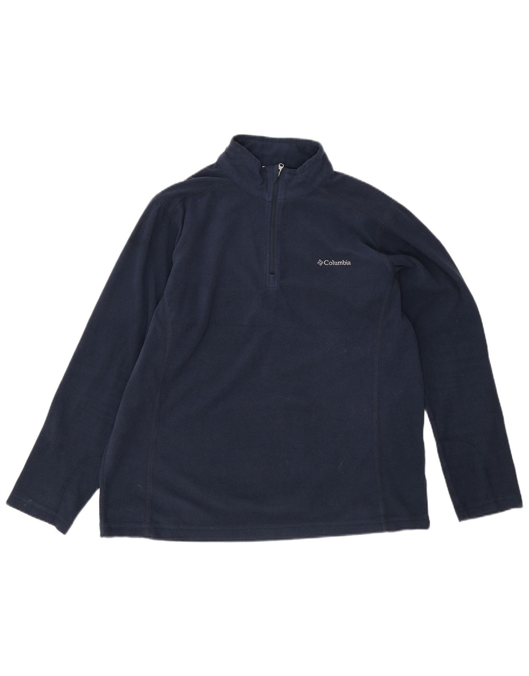 Columbia - Jersey de forro polar con cuello y cremallera para hombre, talla grande, azul marino