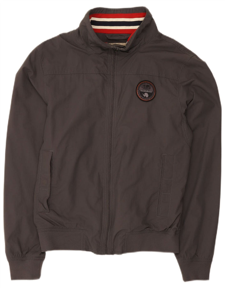 Napapijri Chaqueta impermeable bomber para hombre UK 38 Poliamida gris medio
