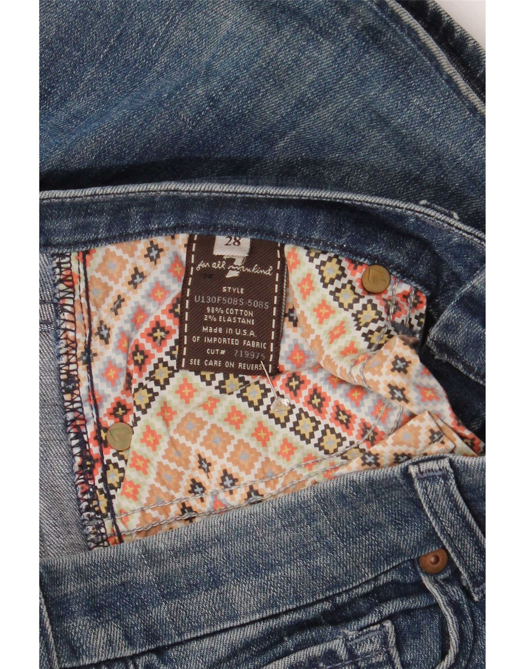 Vaqueros acampanados para mujer 7 For All Mankind W32 L34 Algodón azul